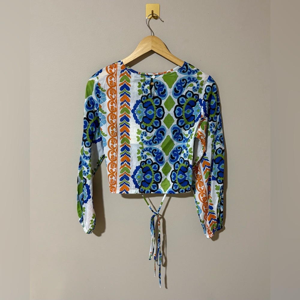 NWT Industry Republic Women’s Small Clothing Crop Top w Tie Waist Paisley Print - Picture 5 of 5